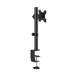 Suporte de Secretária para 1 Monitor 13" > 27" - VESA: 75x75/100x100, Rotação: 360º, Peso max.: 8Kg, Sistema de arrumação de cabos integrado