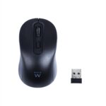 Rato Wireless 2,4hz | 4D | Recetor USB-A  | Selecionável 800-1200-1600 | 1* Pilha AA | Silencioso | 100x60x37mm | Preto