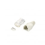 RJ45 Connector UTP Cat.6 with insert bar & boot, grey, set of 100pcs