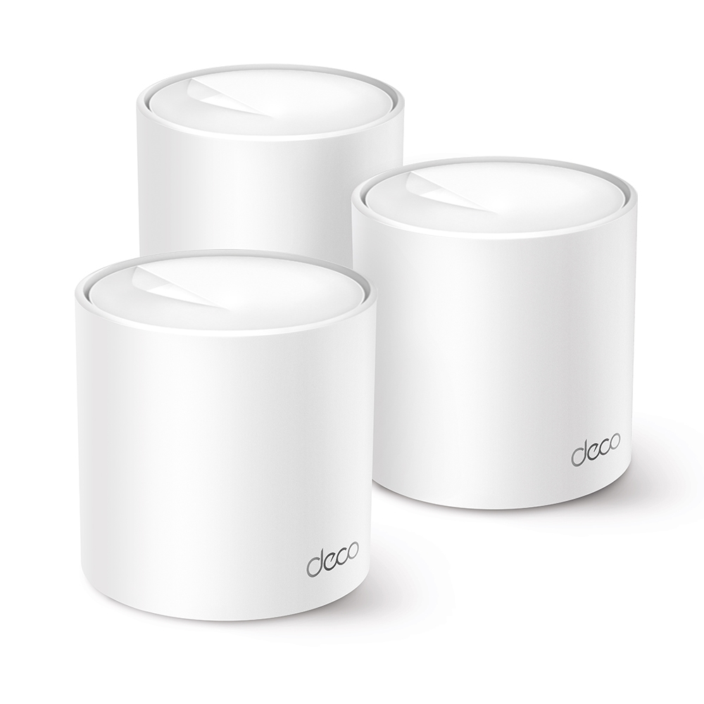 high_1d3d062013dfe931c95177ad6af54b8e-1.jpg DecoX10 3 pack - Composto por 3 unidades AX1500 Whole Home Mesh Wi-Fi 6 System, 300 Mbps at 2.4 GHz + 1201 Mbps at 5 GHz, Internal Antennas, 2× Gigabit Ports (WAN/LAN auto-sensing) - Image 1
