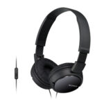 MDR-ZX110APB - Auscultador dobrável com microfone, Unidade de diafragma 30 mm, Sensibilidade: 98dB/mW, Impedância: 24 ohm (1KHz), Resposta de Frequência: 12-22,000Hz, Cor: Preto