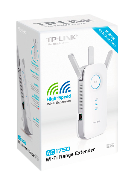 high_28514929_4649835867-1.jpg AC1750 Dual Band Wireless Wall Plugged Range Extender, Qualcomm, 1300Mbps at 5Ghz + 450Mbps at 2.4Ghz, 802.11ac/a/b/g/n, 1 10/100/1000M LAN, Ranger Extender button, Range extender mode, with 3 fixed Antennas - Image 1