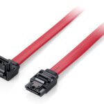 Flat cable SATA 6GBPS, 1,0M W. metal latch, com 1 x angled plug