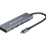 DONN23G 6-in-1 USB 3.2 Gen 1 Docking Station, USB 3.0 x 2, 100W USB PD, 4K 60Hz HDMI, SD, TF/MicroSD