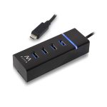 HUB USB 3.2 Gen 1, Type C, 4 portas USB 3.0, Alimentação USB