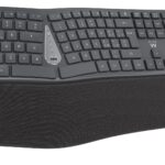 Teclado Ergonómico Bluetooth BT1 5.0 + BT2 3.0 Receptor USB A, bateria recarregável 300mAh Energy-saving  456x230x53.2mm, Layout PT