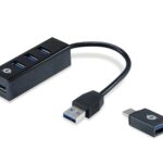 HUBBIES TAIL 4-Port USB 3.0 Hub with USB-C to USB-A Adapter