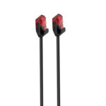 Cabo de rede Cat.6 U/UTP Slim 1.0m preto