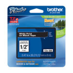 Fita Laminada de 12 mm - Preto / Branco, para P-Touch
