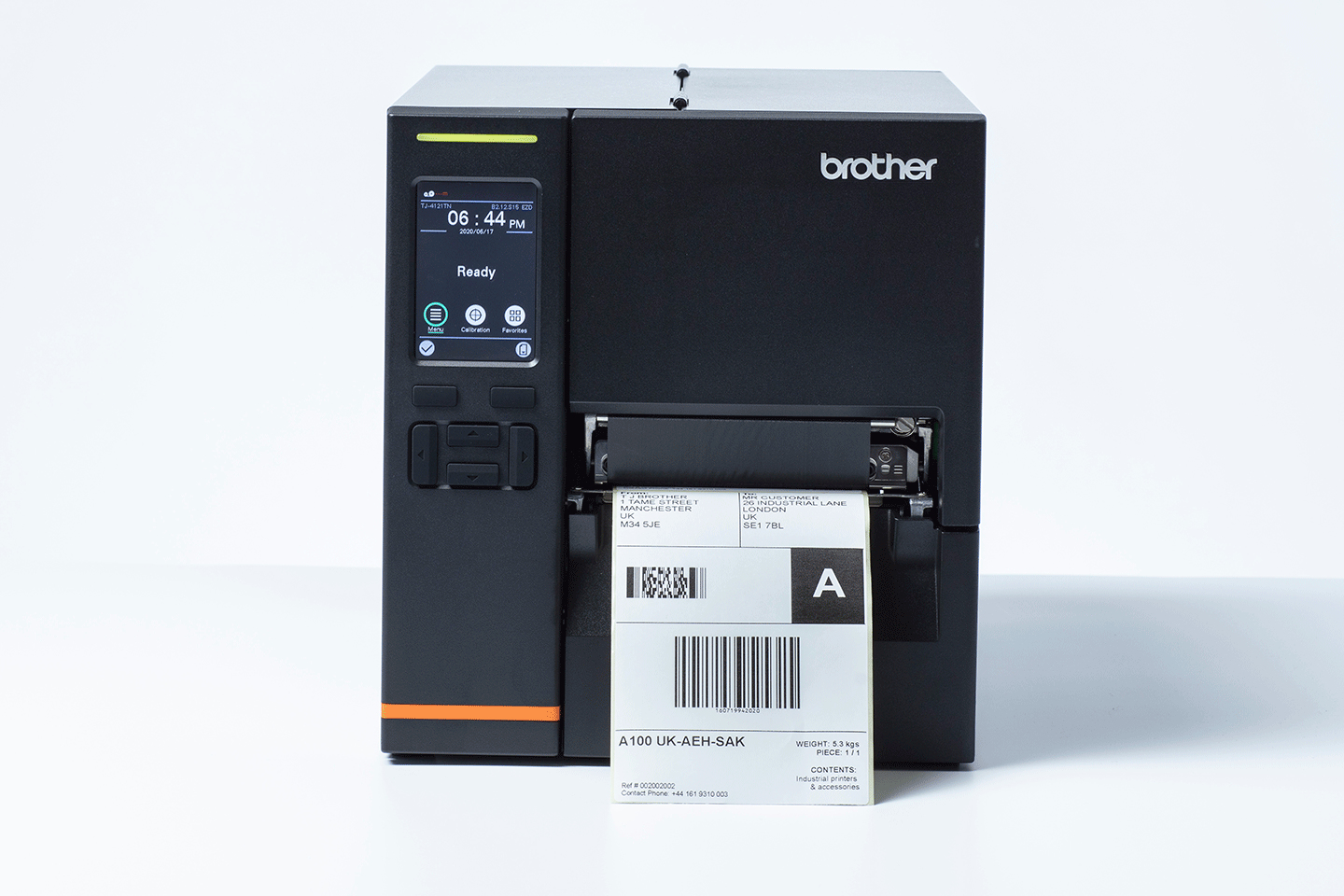 high_85756978_6428853103.jpg TJ4021TNZ1 - Impressora industrial de etiquetas de transferência térmica e tecnologia térmica direta. Resolução de 203ppp e visor tátil de 3,5cm. Placa de rede, série, host USB e design robusto, para elevados volumes de impressão - Image 1