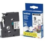 Fita Laminada de 9 mm - Branco/Preto para P-Touch