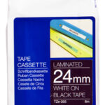 Fita laminada de Standard 24mm - Preto/Branco