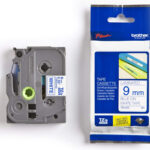 Fita Laminada de 9 mm - Branco / Azul - p/ P-Touch