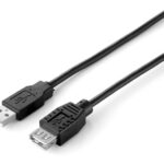 Cabo de extensão USB 2.0 A->A 5.0M M/F - Preto