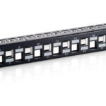 CAT.6a Panel for 24 keystone jacks, shielded, black