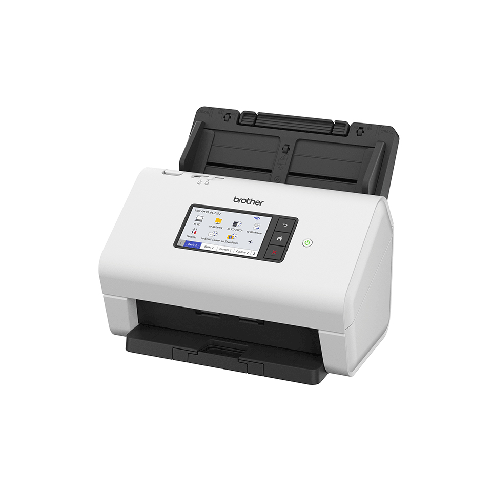high_97335172_1735153612.jpg ADS-4900W - Scanner profissional de alta velocidade frente e verso com painel tátil, rede cablada, WiFi e NFC, Velocidade 60fpm/120ppm - ADF 100 folhas - 9.000 folhas/dia - Rede WiFi e cablada - Painel tátil 10,9cm - Image 1