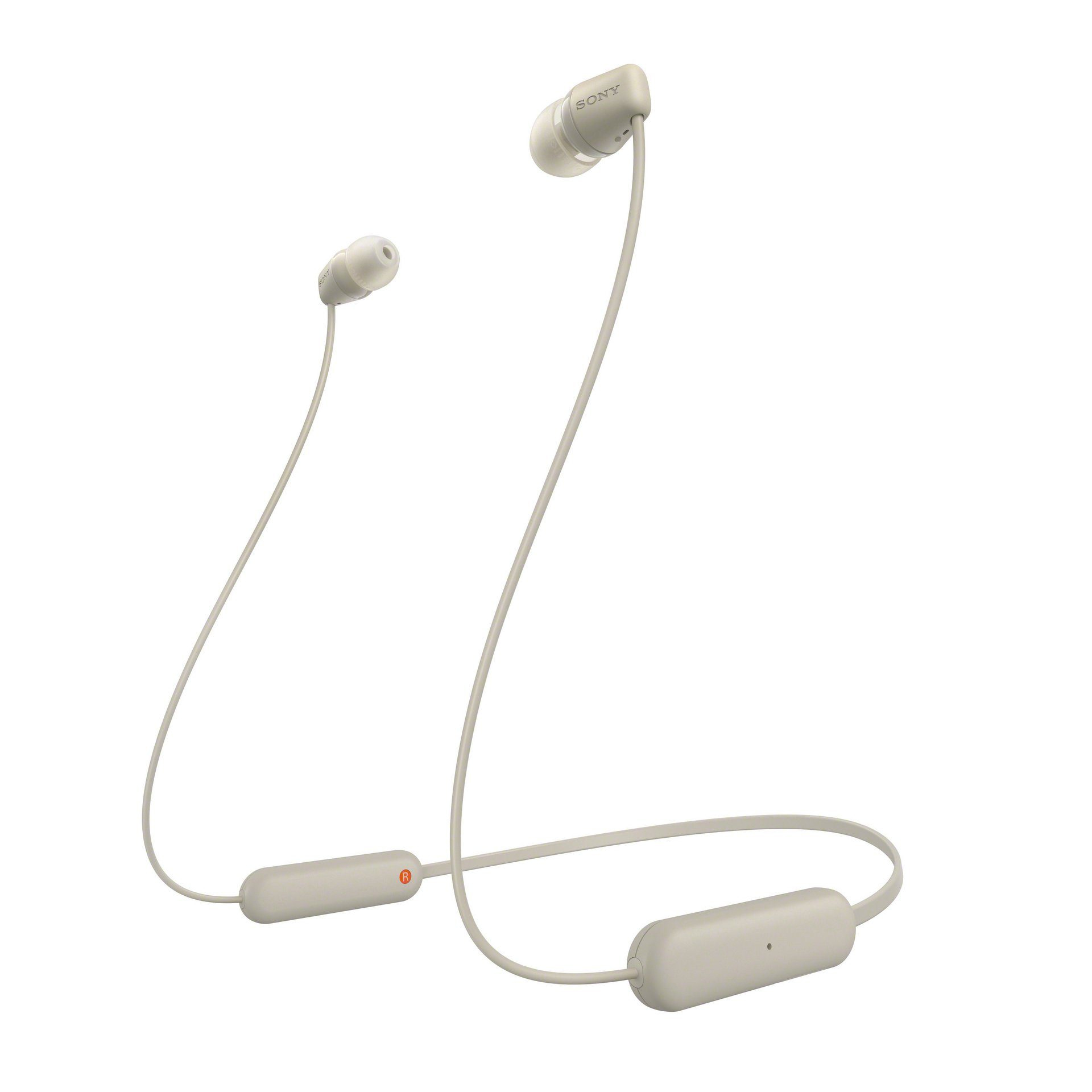 high_97470325_3903921500.jpg WIC-100C - Auriculares In Ear Bluetooth. O cabo assenta confortavelmente à volta do pescoço. Até 25h de autonomia. Classificação IPX44 e compatível com a app Sony. Headphones Connect. Cor : Bege - Image 1