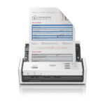 DS1300 - Scanner de secretária compacto, frente e verso automático, ADF 20 folhas e ranhura para cartões,  alimentação por USB.