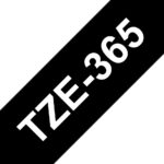 Fita laminada. Texto branco sobre fundo preto. Largura: 36 mm. Comprimento: 8 m