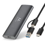 Caixa Externa USB 3.2 Gen2 USB-C M.2 NVMe&SATA SSD Screwless, Cabo USB C-C
