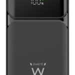 PowerBank 20.000mAH, PD 65W, 2x Type-C (in)  1x Type-C 2x USB-A (out), com led, ABS,  341gr, black