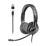 USB-C Stereo Headset with Volume Control and USB Adaptor