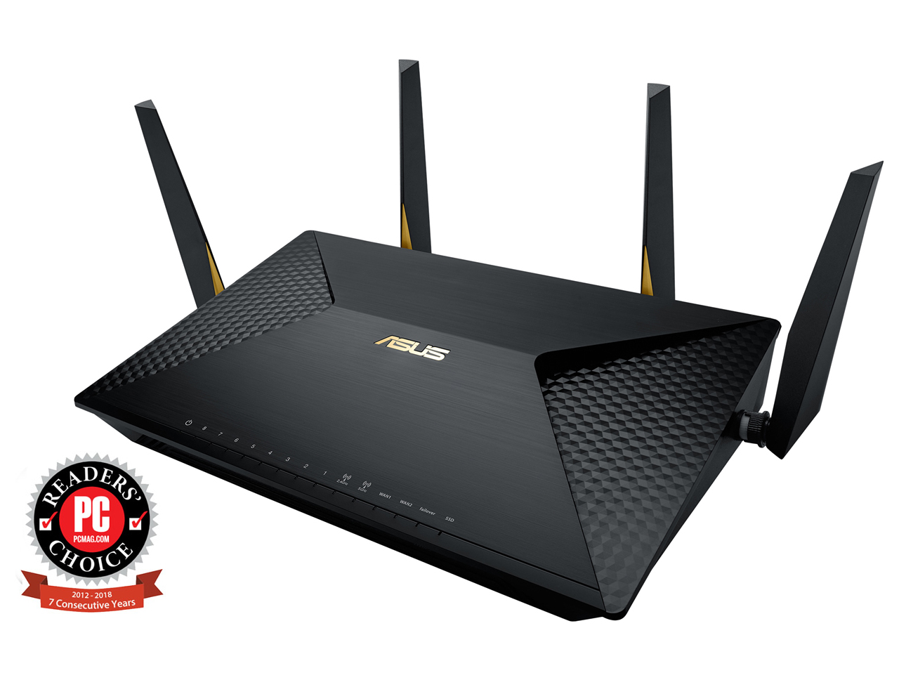 90IG01T0-BM3000.jpg BRT-AC828 AC2600 Dual-Wan VPN WI-FI Router, 802.11ac, 1734+800 Mbps, RJ-45 for 2 x 1Gbps BASE-T ports, RJ-45 for 8 x 100/1000Mbps Ethernet ports, M.2 SATA (Sockets) x 1, 3G/4G backup - Image 1