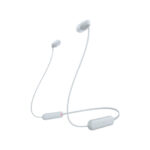 WIC-100W - Auriculares In Ear Bluetooth. O cabo assenta confortavelmente à volta do pescoço. Até 25h de autonomia. Classificação IPX44  e compatível com a app Sony. Headphones Connect. Cor : Branco