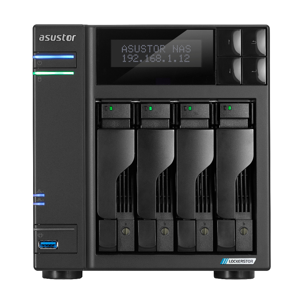high_99819427_0066024362.jpg Asustor Lockerstor 4 Gen 2 AS6704T 4 Bay NAS, Quad-Core 2.0GHz, Dual 2.5GbE Ports, 4GB RAM DDR4, Four M.2 SSD Slots (Diskless) - BLACK FRIDAY - preço válido p/ unidades faturadas até 29 de dezembro ou fim de stock - Image 1