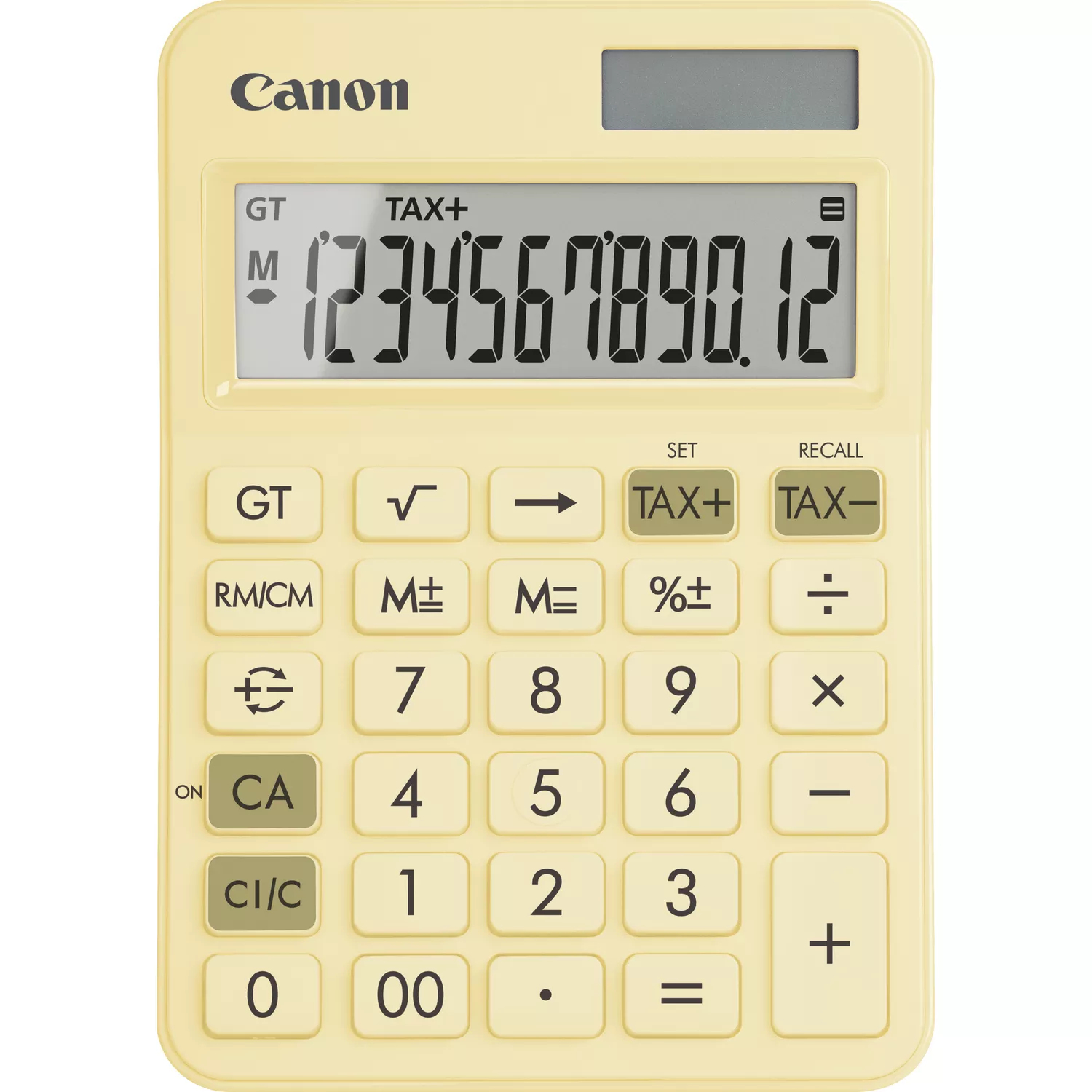 high_a7432e552949c7f7f7356abd97e1a041522bb3da.jpg Calculadora LS-125KB-PYL - Ecrã de 12 dígitos, Fabricada a partir de plástico reciclado e NuPlastiQ de base biológica, Mantenha um registo de vários cálculos - Amarelo pastel - Image 1