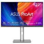 ProArt Display PA278CGRV Professional Monitor - 27'' IPS, 144Hz, QHD (2560 x 1440), 97% DCI-P3, Color Accuracy ?E < 2, Calman Verified, USB-C PD 96W, Light Sync, Auto KVM, Ergonomic Stand, VESA DisplayHDR 400, ASUS DisplayWidget Center
