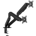 Destop Monitor Support gas spring 2 monitor 13-32", Max VESA 100x100, Flat Screen up to 9Kg, Curved Screen up to 7Kg