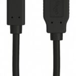 USB 2.0 Type-C extension cable, type C to A M/F, AWG28, PD 15W, Data 480Mbps, PVC, black, 0.2m