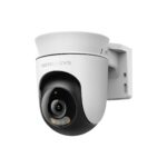 Smart Outdoor Pan/Tilt Security Camera, 2K 3MP (2304 × 1296 px), Free Person/Motion Detection and Notification, 360° Visual Coverage, Color Night Vision, IP65 Weatherproof